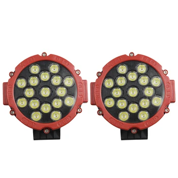 

2X 7 Inch 51W Round Off Road Led Work Lights Fit Jeep Truck Bumper Boat 4WD RED
