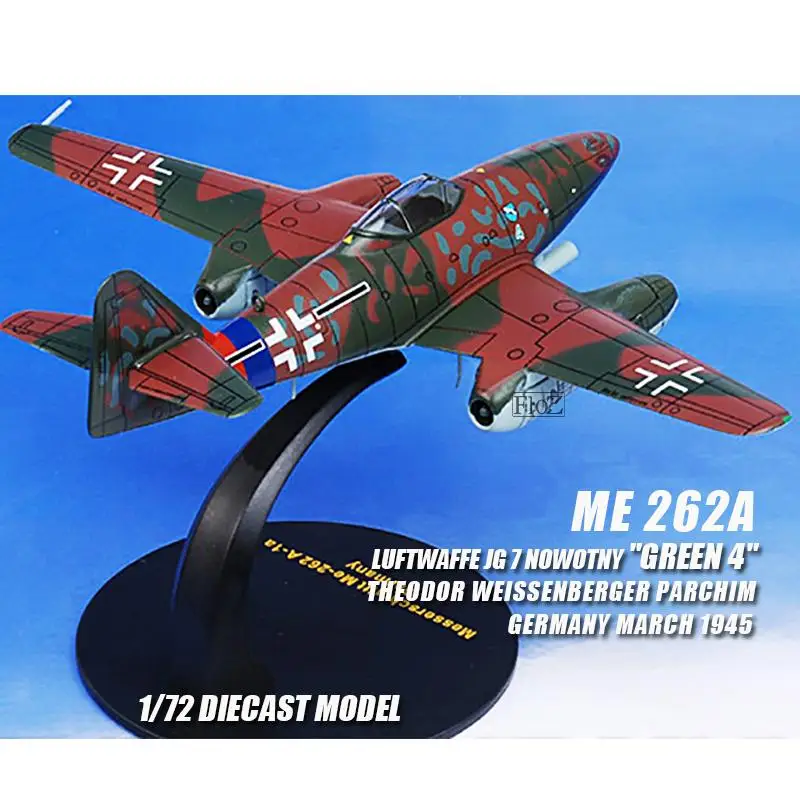 Me 262A Luftwaffe JG 7 Nowotny "зеленый 4" 1/72 литая модель самолета IXO