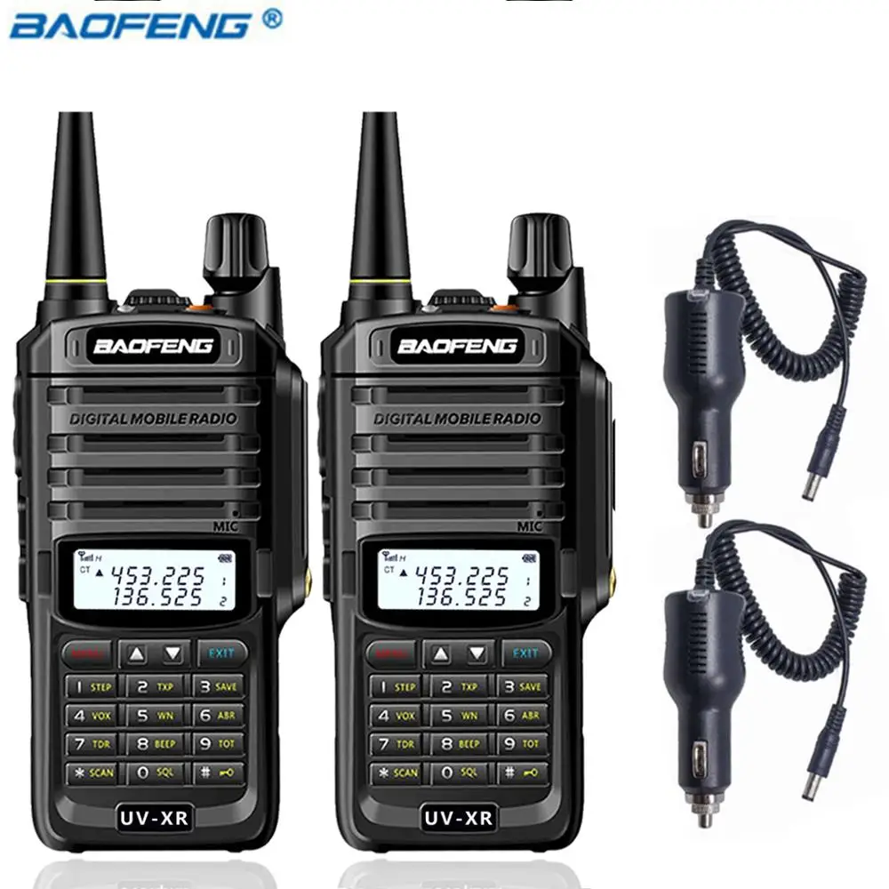add car charger 2 шт. Baofeng UV-XR 10 Вт мощная рация CB радио набор портативный 10 км дальность двухстороннее радио uv-9r uv9r плюс - Цвет: add car charger