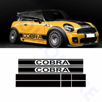 

For Car Hood Tail Decor Stickers Doors Side Skirt Stripes Sport Styling Vinyl Decal For Mini Cooper Cobra R R50 R52 R53