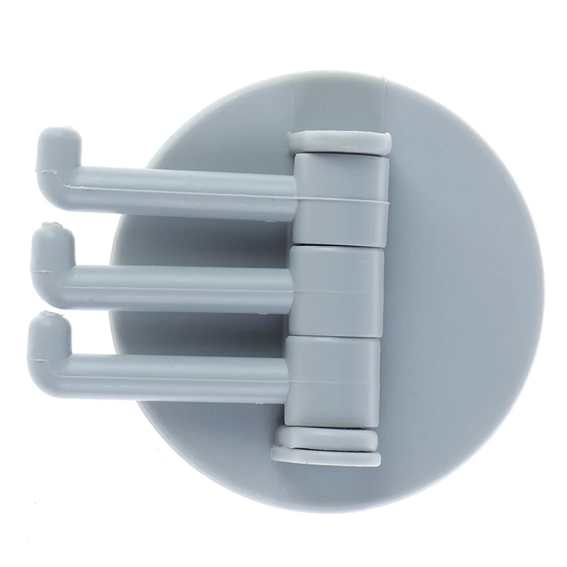 1pc Bathroom Hooks Creative Seamless Paste 3 Branch Rotating Hook Kitchen Bathroom Wall Hook