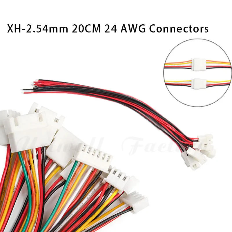 

10 pcs Wire Cable Connector Male & Female Battery Charging Cable 200mm Length 26AWG2/3/4/5/6 Pin 2.54mm