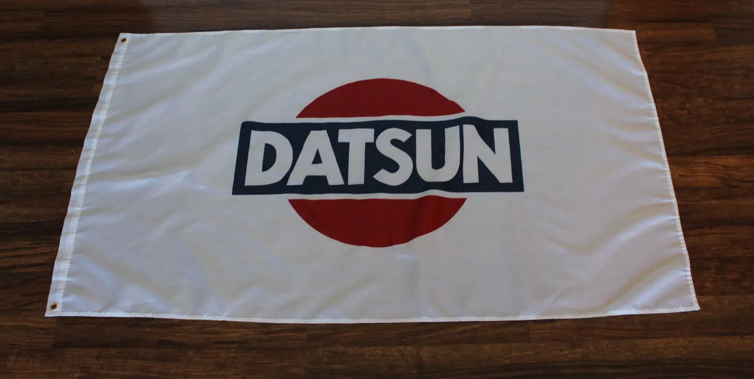 3ft x 5ft 3 x5ft Datsun Гоночный флаг авто гонки гараж белый баннер Знак логотипа Nissan Печати Баннер, Флаг из полиэстера Размеры 150*90 см