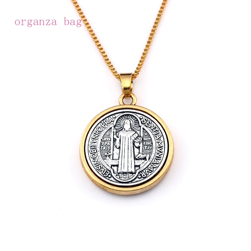 Antique gold 10 шт./лот Ретро наша Леди Святого скапулы медаль-амулет кулон ожерелья 23,6 дюймов 50X37 мм кулон Античное золото A-551d - Окраска металла: Antique gold