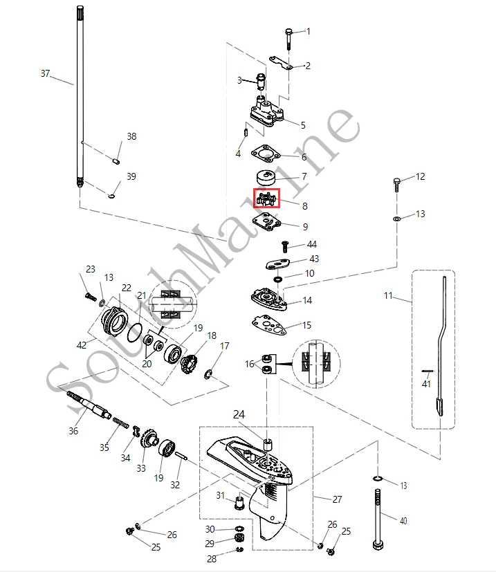 Лодочный мотор 6E0-44352-00 лодочное колесо водяного насоса для Yamaha F4 F5 подвесной