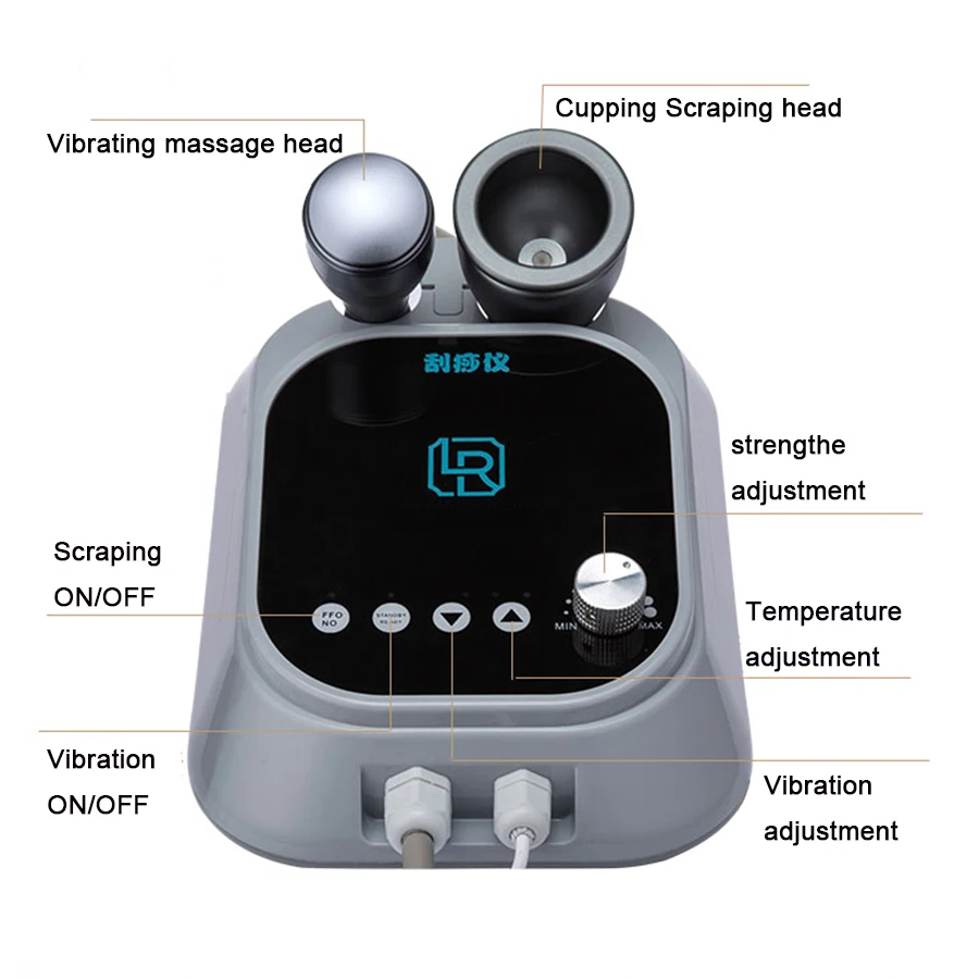 3 in 1 Electric Scraping Gua Sha Ventosas Anti Cellulite Fat Burner Cupping Body Slimming Massager Vibrating Meridian Dredge 4
