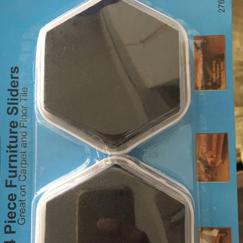 8Pcs Hexagonal Furniture Sliding Slider Pads Protectors Floors Tile Carpet Decor