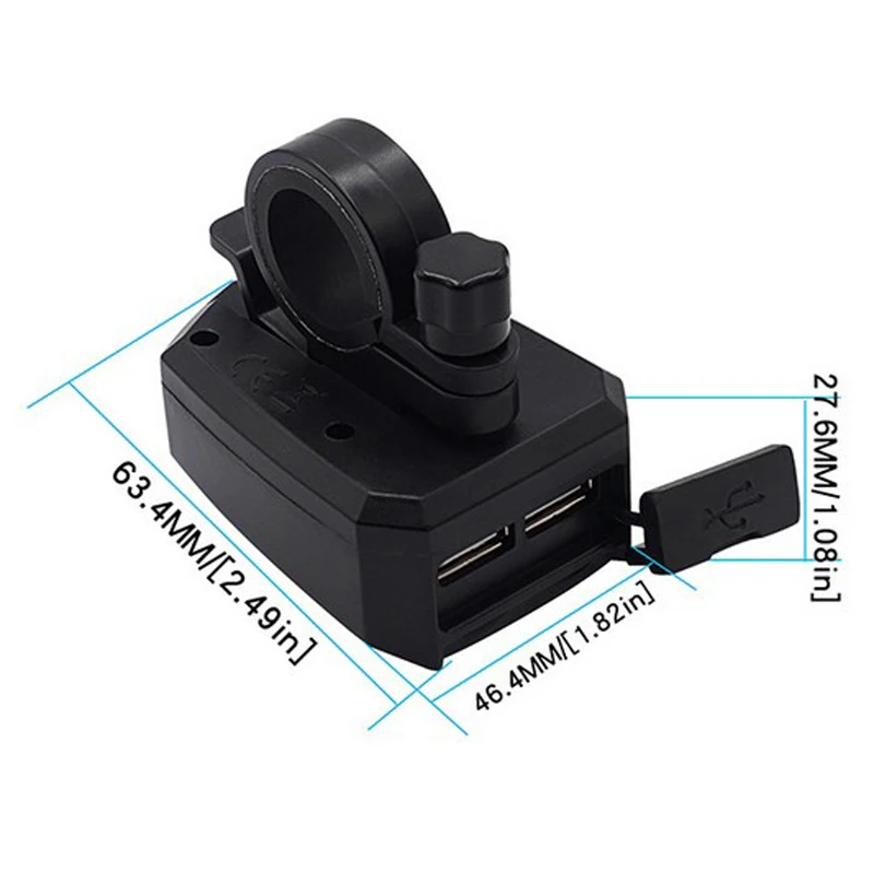 1 шт., зарядное устройство для телефона с двумя usb-портами, 10-80 в, 2,1 мА, высокое качество, прочный мотоцикл, ATV, автомобильное зарядное устройство для мобильного телефона, аксессуары