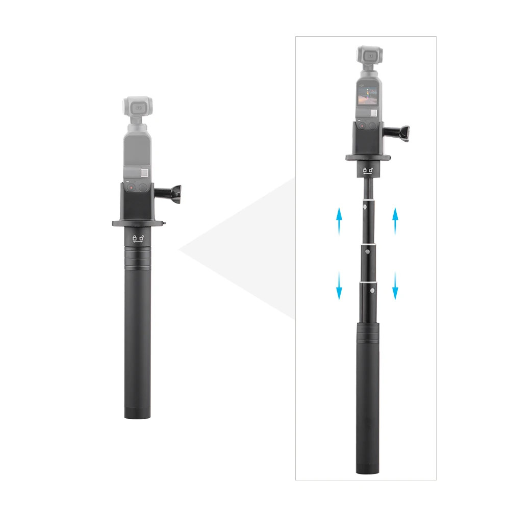 Portable Action Camera Accessories Base Adapter Connector+Extension Rod Stick for OSMO Pocket Handheld Gimbal Camera Stabilizer