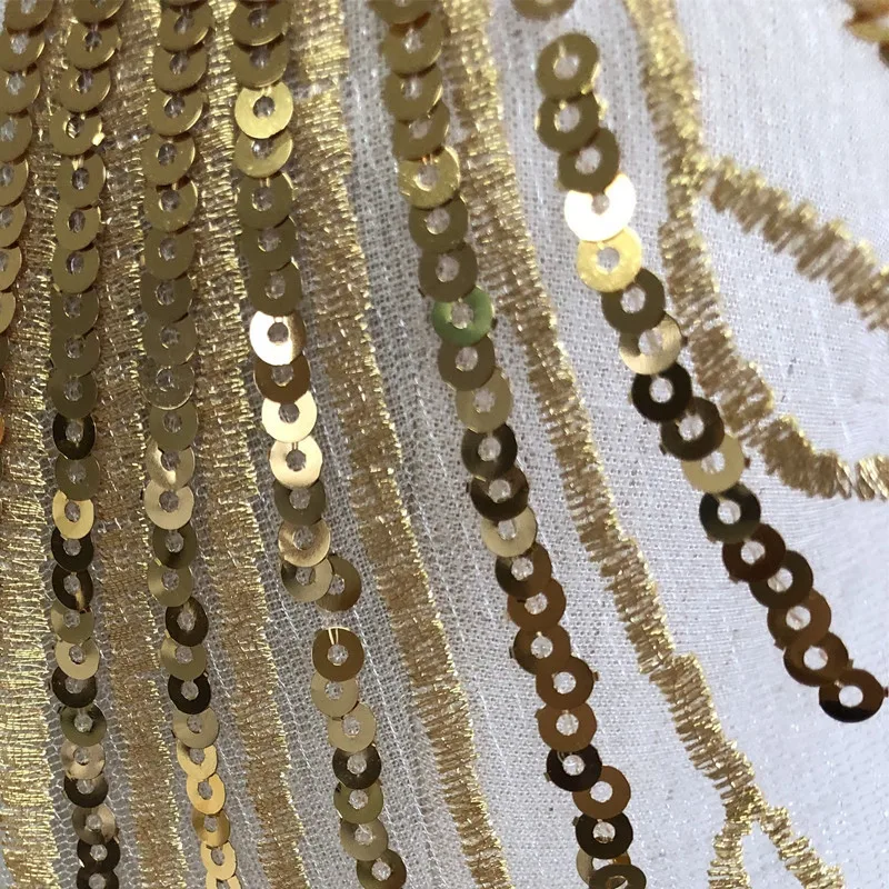 1set/5pc Gold Sequins Lace Applique For Sewing in Lace Trim Patch Wedding Dress DIY Lace Accessories