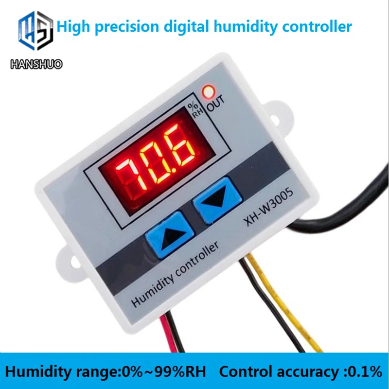 Цифровой светодиодный измеритель влажности, гигрометр, регулятор влажности, переключатель гигростата SHT20, датчик влажности, XH-W3005 W3005, 220 В, 12 В, 24 В