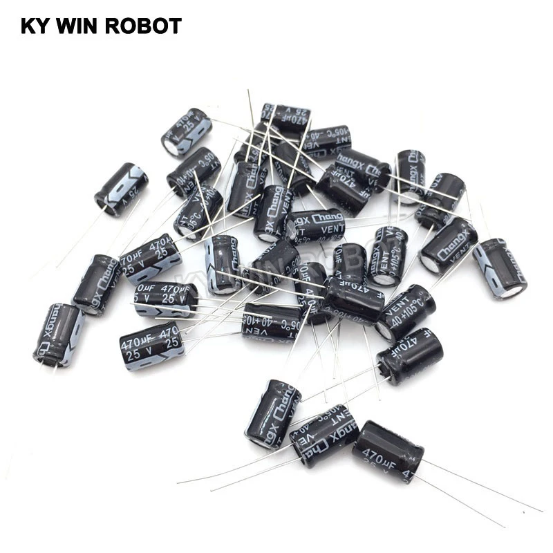 Pengiriman gratis 50 pcs 470 uF 25 V frekuensi tinggi Radial Electrolytic kapasitor, 8 * 12 mm IC