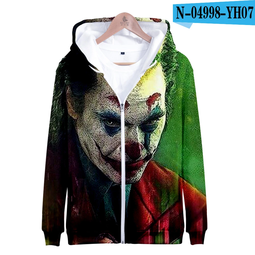 HAHA JOKER/толстовка на молнии с 3D-принтом для мальчиков и девочек, зимняя теплая куртка с длинными рукавами в стиле Харадзюку, новая верхняя одежда, куртка на молнии - Цвет: 3D