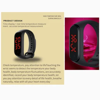

Smart Wristband Colorful Screen Fitness Bracelet 24-Hour Display Mode Fitness Tracker Temperature Monitor Function Smart Watch