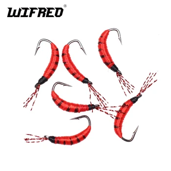 

Wifreo 10PCS/Lot #6 Fly Fishing Trout Nymph Lures Buzzers Red Miracle Midge Tying Greyling Arctic Char Caddis Worms Fishing Fly