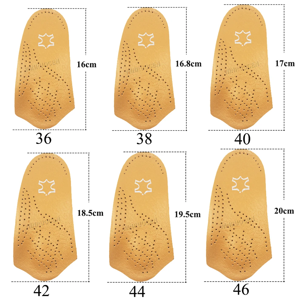 WINRUOCEN, 3/4 длина, высокое качество, кожа, поддержка свода стопы, ортопедические стельки, Плоская стопа, ортопедическая вставка, подошва, Фасциит, стелька