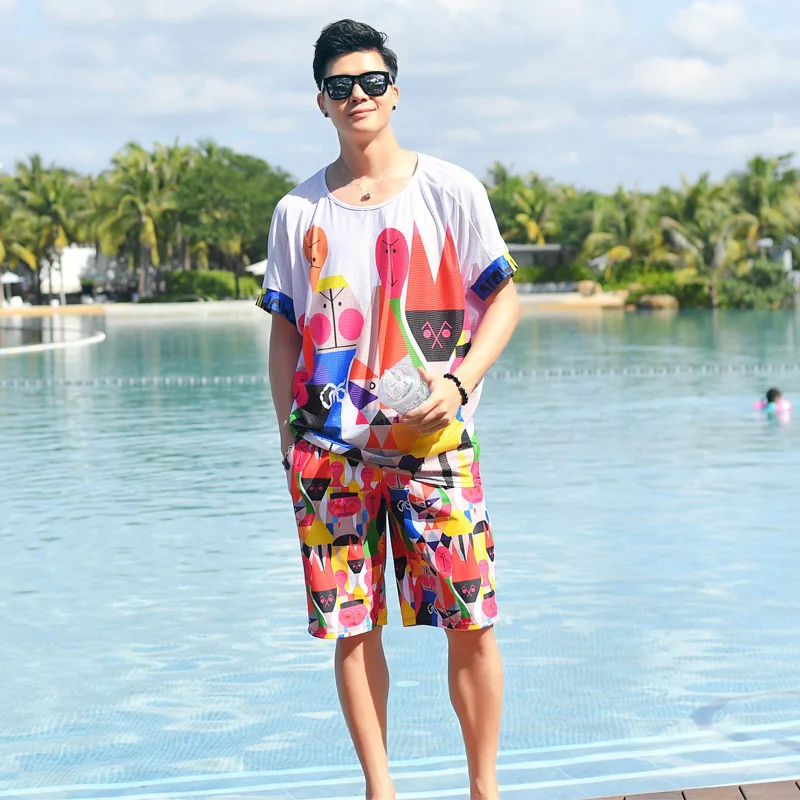 

Bubble Hot Spring Loose-Fit Short Swimming Trunks Men's Anti-Awkward-Sewer Bathing Suit Beach Shorts Seaside Holiday Quick-Dry S