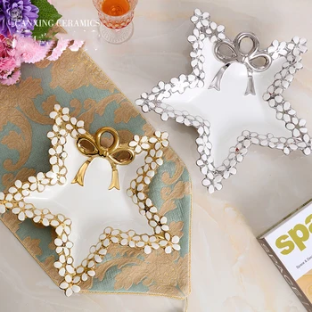 

Home Fruit Bowls Christmas Snacks Plates Crafts Decoration Wedding Candy Dish 2020 Ceramic Modern Creative Livingroom Party