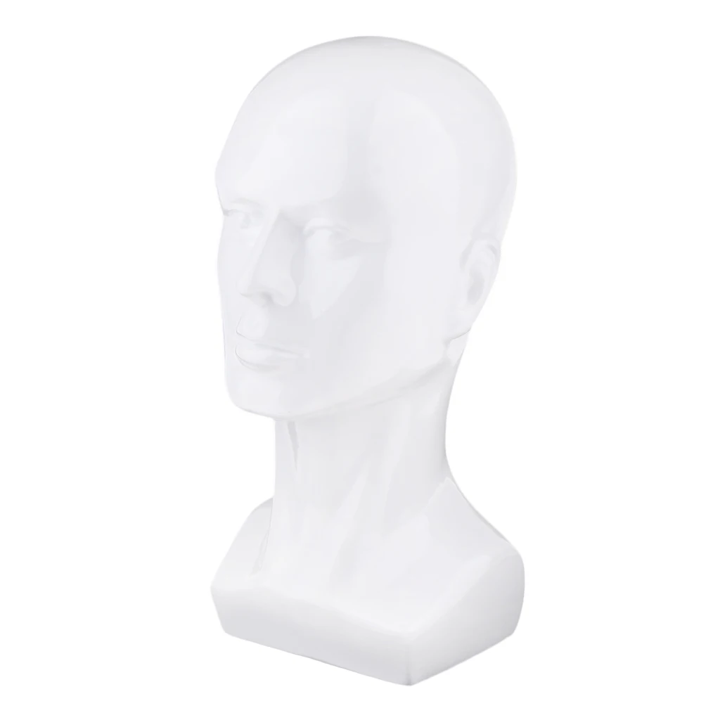 Wigs Cap Glasses Headphone Eyeglass Sunglasses Display Male Mannequin Head Model White / Free Stable Standing