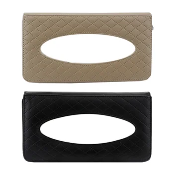 

A1Pc Car Sunroof Tissue Box Sun Visor Hanging Tray Car Paper Towel Bag Leather