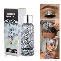 HANDAIYAN Holographic Mermaid Glitter Eyeshadow Gel Body Face Eye Liquid Loose Sequins Pigments Makeup Cream Festival Gems 1