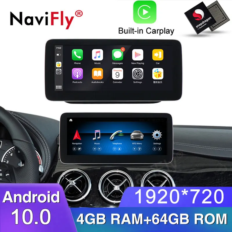 Автомобильный мультимедийный плеер NaviFly 8 ядер 4 Гб + 64 ГБ 10 25 дюймов 1920*720 Android 0 для