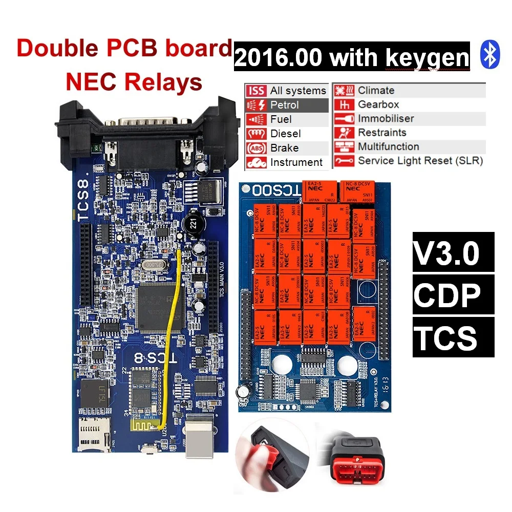 ##BUY Car Truck VCI TCS Pro V3.0 for delphi ds150 ds150e 2019 OBD2 Diagnostic Scan Tool 2016.00 keygen Fault Detector obd Scanner