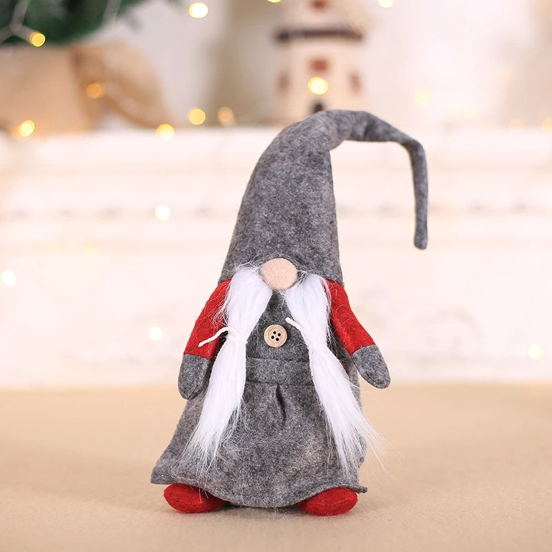 Gray Стоящая Статуэтка Navidad, куклы Санта-Клауса, рождественские украшения для дома, Рождественский подарок на год, елочные украшения - Цвет: Gray