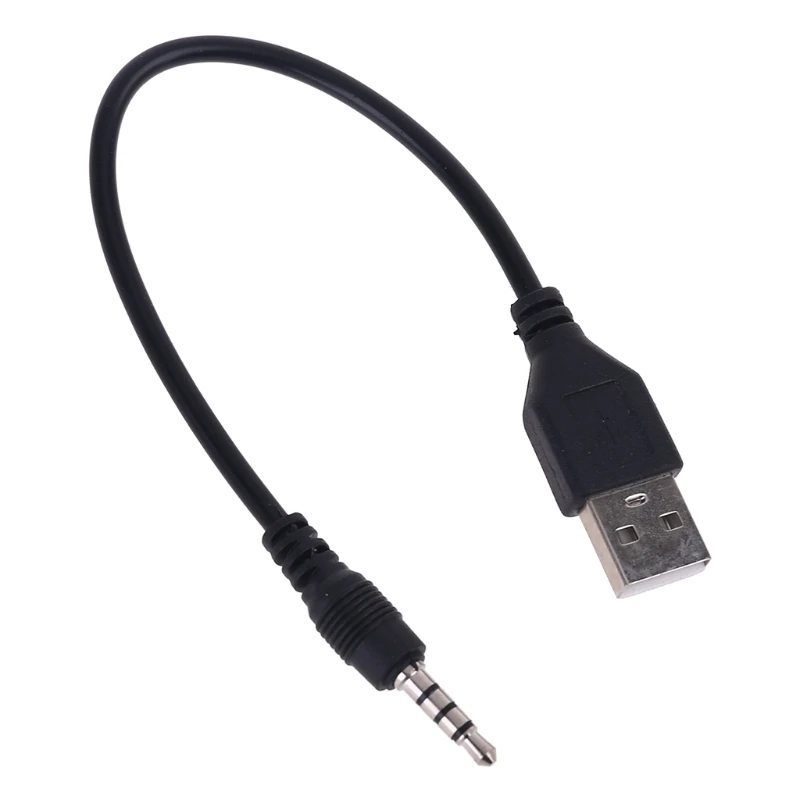 USB мужчина к 3 5 мм стерео аудио разъем для наушников кабель MP3 MP4 Цвет: черный