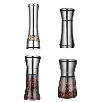 

2020 Manual Pepper Grinder Polished Stainless Steel Coarseness Adjustable Ceramic Core Rotor Salt Spice Mill Kitchen Tool