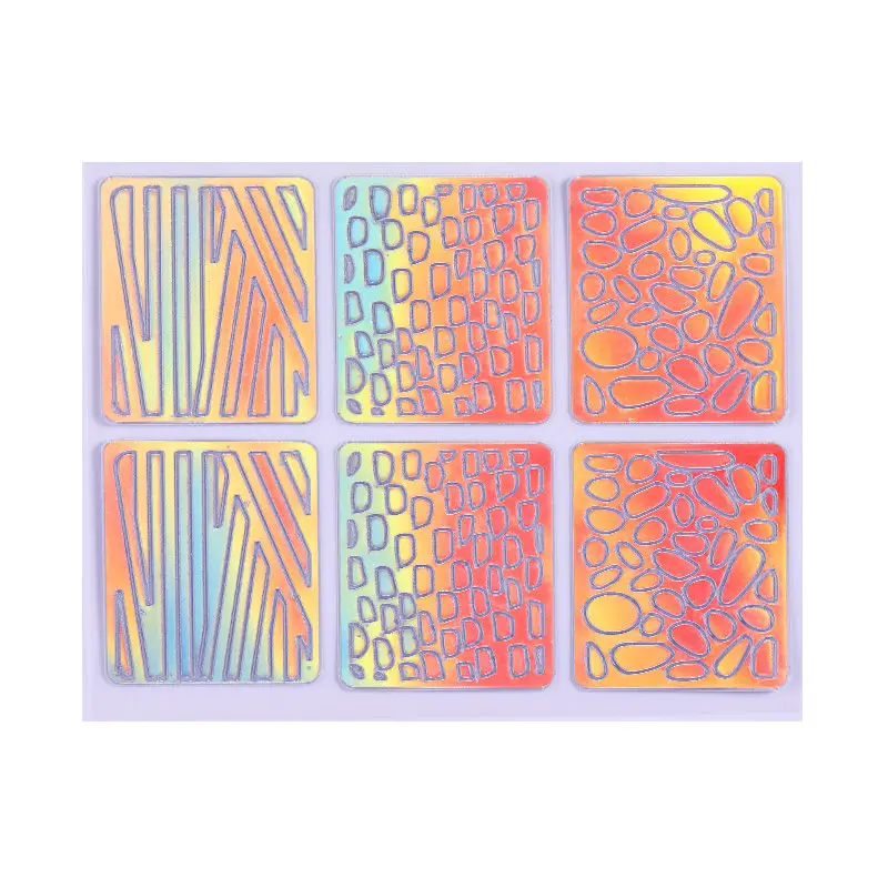 6 Patterns/Sheet Nail Vinyls Holographic Hollow Flowers Stickers Colorful Nail Transfer Decals Stencil Nail Art Decoration Tips - Цвет: 11