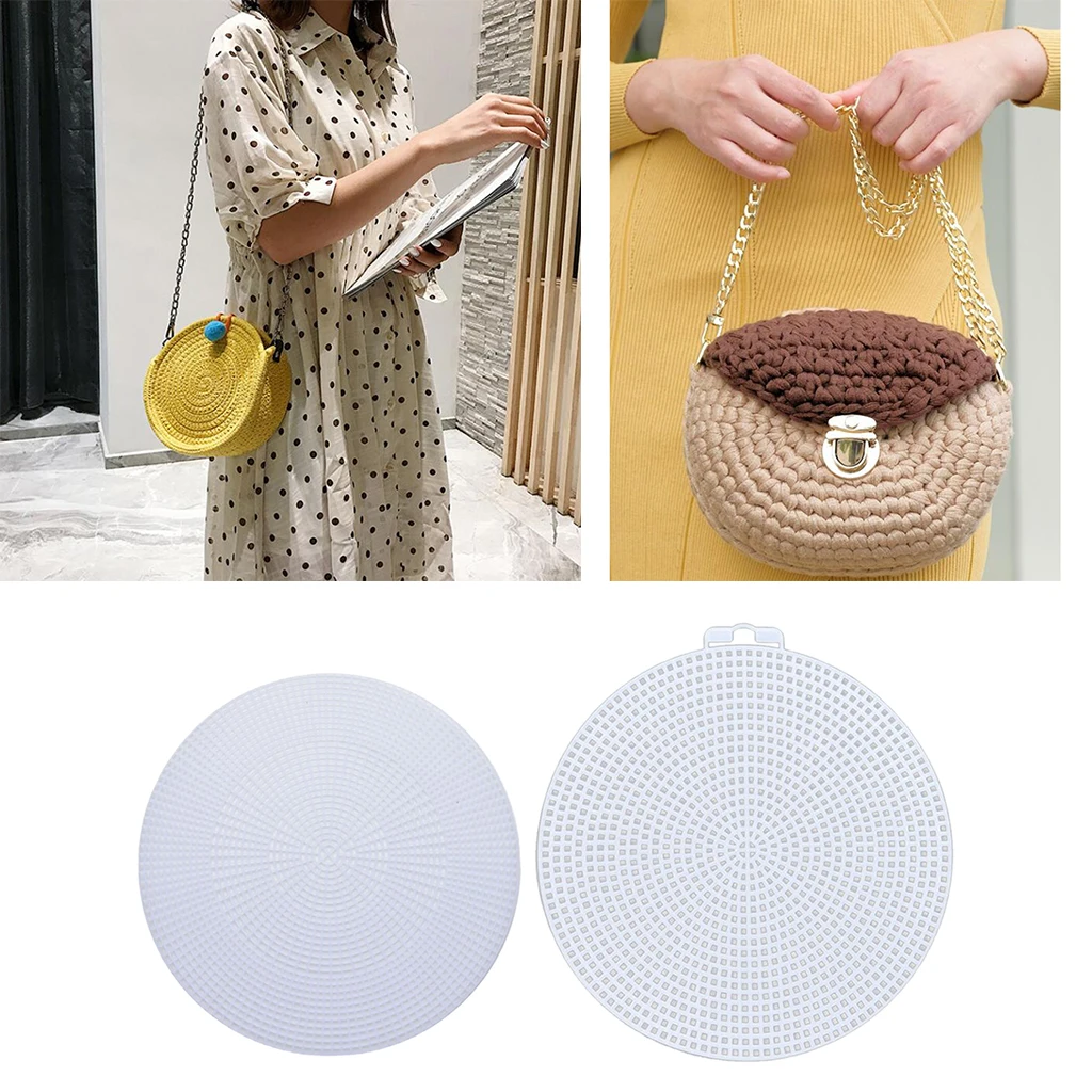 10Pcs Clear Plastic Canvas Net Kit for DIY Embroidery Knit Bag Bottom Mat Crafts