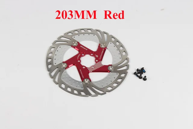 203mm red Горный велосипед тормозные диски Mtb/DH 160/180/203 мм быстрое охлаждение плавающий диск тормозной ротор для велосипеда велосипед аксессуары части - Цвет: 203mm red