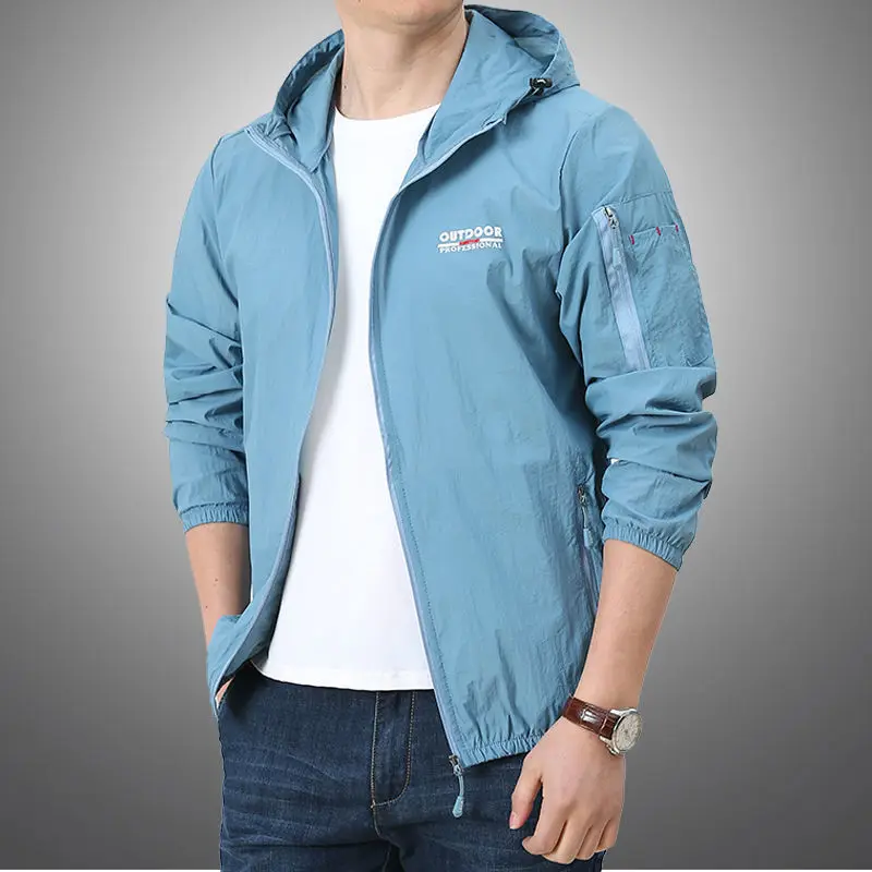 Caxndycing Veste De Pluie Légère Homme - Imperméable, Anti-UV, Respirante, à Capuche Pour Randonnée, Pêche, Voyage