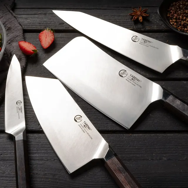 Yarenh 3-6Db Konyhai Kések Professzionális Főző Kés Német 1.4116 Rozsdamentes Acél Séf Darabolás Csont Nakiri Közüzemi - Image 4