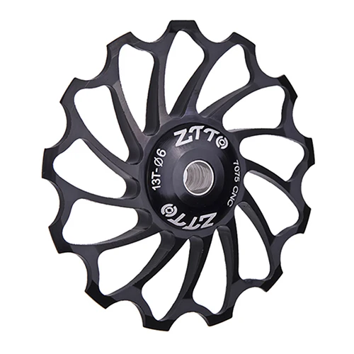 13T Black ZTTO AL7075 CNC MTB велосипедные керамические Jockey колеса 11t 13t для заднего переключателя шкив дорожный велосипед направляющий ролик 4 мм 5 мм 6 мм - Цвет: 13T Black