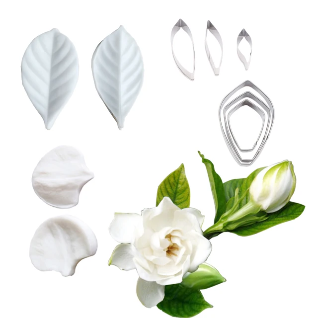 Gardenia Veiner Szilikon Penész Vízpapír Fondant Sütemény Díszítő Szerszámok Virág Virágos Szirom Gumpaste Cs369