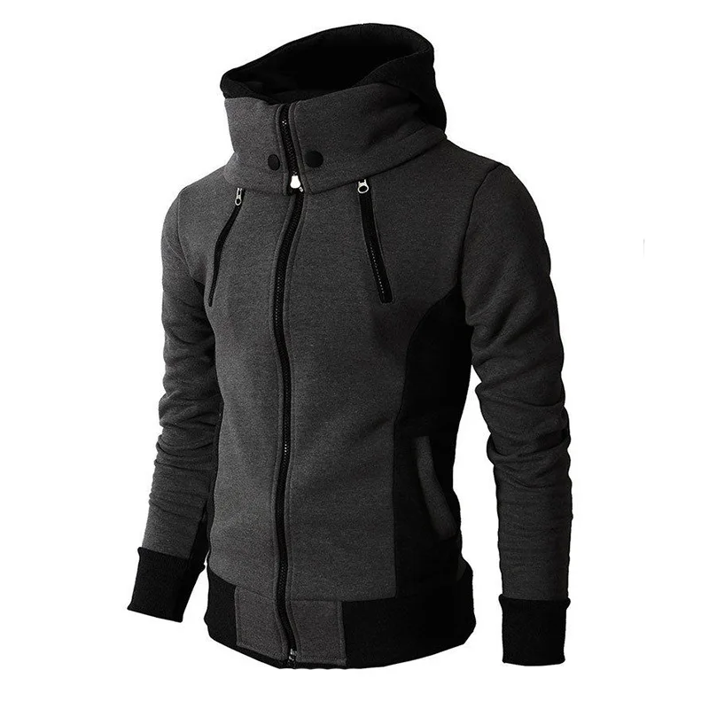 Koop Mannen Hoodies Sweatshirts Winter Rits Sjaal Kraag Sport Fleece Jassen Slim Fit Fake 2 Stuks Streetwear Plus Size Mannelijke Uitloper