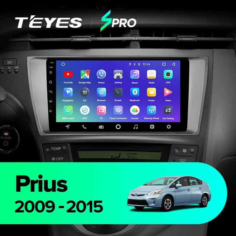 TEYES SPRO Штатная магнитола для Тойота Приус XW30 Toyota Prius XW30 2009 2010 2011 Android 8.1, до 8-ЯДЕР, до 4+ 64ГБ 32EQ+ DSP 2DIN автомагнитола 2 DIN DVD GPS мультимедиа автомобиля головное устройство