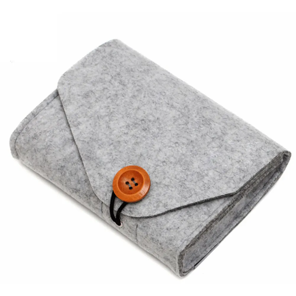 Light Grey Органайзер, шерстяной войлок, кабель для передачи данных, дорожный органайзер, чехол, модный, унисекс, компактный, для дома, портативный, практичный, сумка для хранения - Цвет: Light Grey
