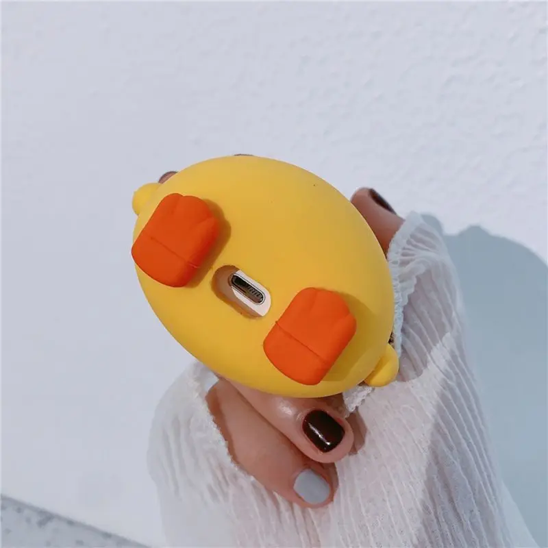 Для AirPods чехол с маленькими мультипликационными желтыми курица Защитная крышка для Airpods 12