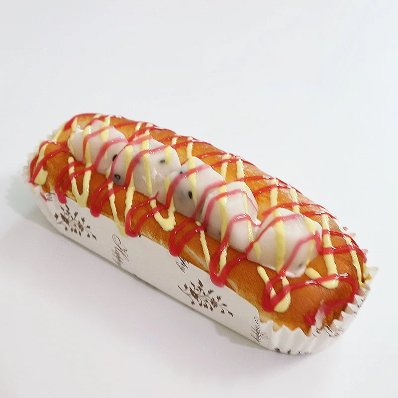 1pcs Gourmet photography decoration Simulation hot dog cuisine bread model props Cake food food window shop decoration decoration - Цвет: 1pcs