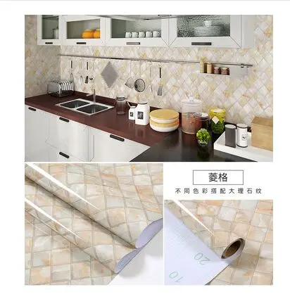 Thickening Waterproof Marble Wallpaper Cabinet Desktop Countertop Furniture Renovation Sticker Kicking Line Self-adhesive