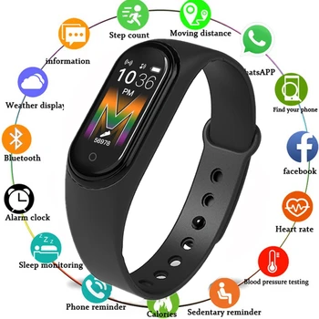 

M5 Color Screen Smart Bracelet Heart Rate Blood Pressure Measurement High Sensitive Touched Screen IP67 Smart Watch
