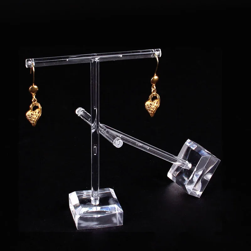2 Pcs/Set Earrings Shelf Jewelry Display Rack T Shape Stand Show Charms Universal Professional Showcase