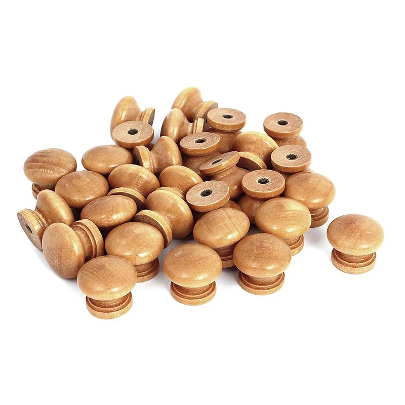 

30 pcs furniture drawer door cabinet wood round knob pull handle