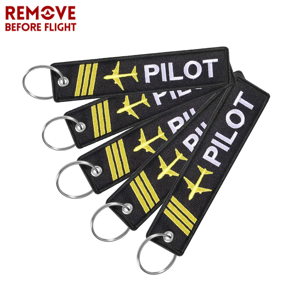 5pcs Pilot Aviator Key Chain Embroidery Keychain For Aviation Gifts