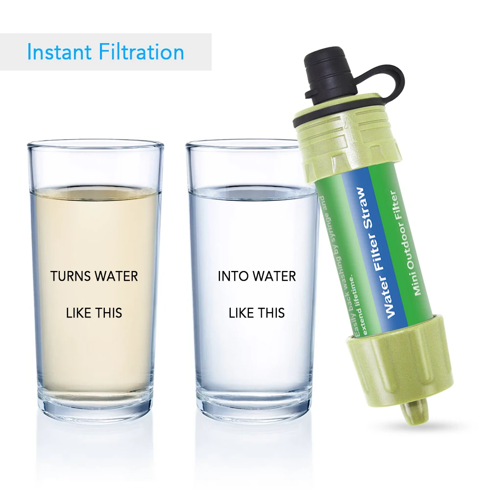 Outdoor Water Filter Straw Water Filtration System Purifier water purifier 1/2 PCS For Emergency Preparedness Camping Traveling