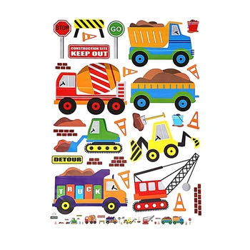 

Digger building construction truck car stickers wall decals kids bedroom diy