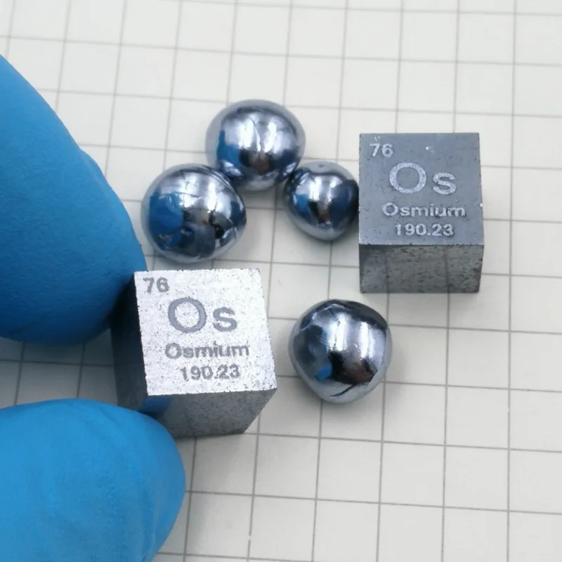 Благородный металл 10 мм Osmium куб высокой чистоты Os блок плотность самая твердая сталь в природе коллекции элементов